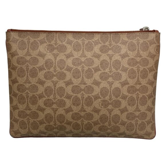 Auth COACH Signature 31250 Beige Dark Brown PVC - Clutch Bag - Picture 3 of 8